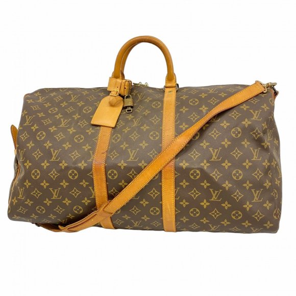 LOUIS VUITTON Brown Monogram Keepall Bandouliere 55 Boston Bag - Picture 1 of 16